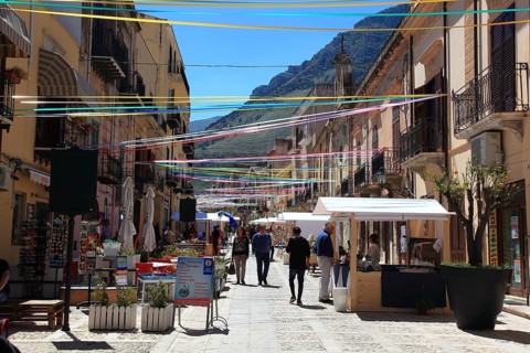 Castellammare del Golfo, municipality in the province of Trapani, in the pedestrian zone, Sicily,