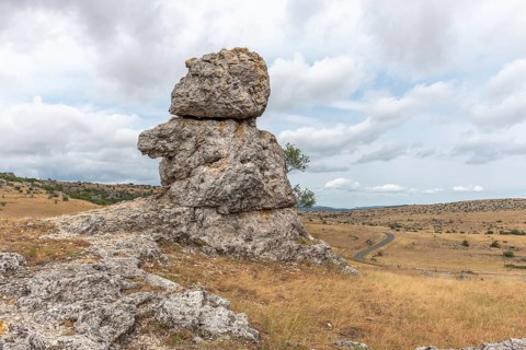 Strangely shaped rocks in the chaos of Nimes le Vieux in the Cevennes National Park. Unesco World