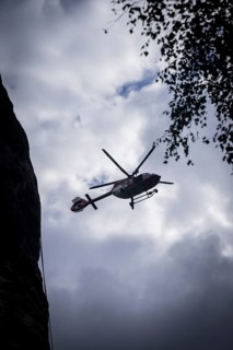 Winch rescue training of the rescue helicopter, Christoph 62, on the occasion of the 50th