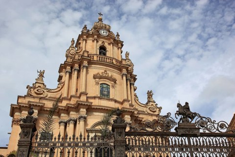 Old Town of Ragusa, the Collegiate Church of San Giorgio or Cathedral of Saint George in the late