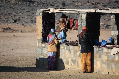 Souvenir seller at Jebel Shams, Oman, Asia