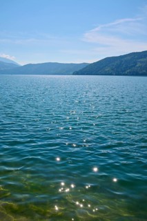 Lake, water, sun, sparkles, summer, Lake Millstatt, Millstatt, Carinthia, Austria, Europe
