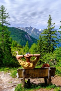 Mountaineers on the Zirbenweg, on the Graukogel, Bad Gastein, Gastein Valley, Salzburger Land,