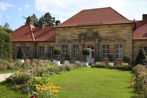 Old Palace (west side) at the Hermitage in Bayreuth, Upper Franconia, Bavaria, Germany, Europe