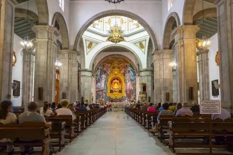 Statue of the Virgin Mary, Virgen de Canelaria, patron saint of the Canary Islands archipelago,