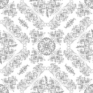 Hand drawn seamless floral pattern on a white background, vector textile template
