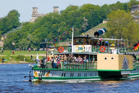 Steamboat parade on the Elbe