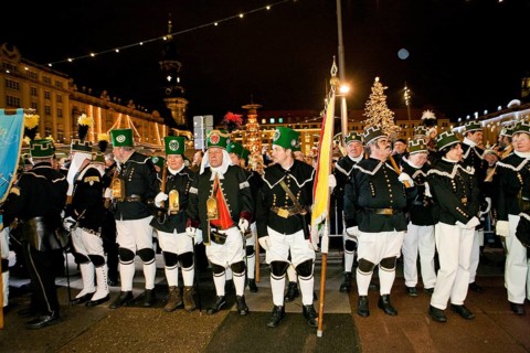 Striezelmarkt, which has been organised since 1434, is the oldest Christmas market in Germany and