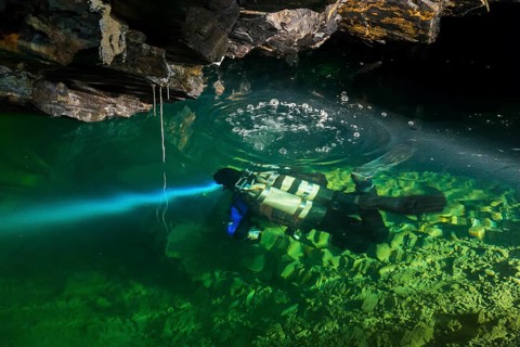 Divers in the Marie Louise Stolln visitor mine