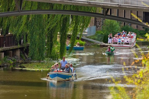 Leipzig, water hiking on the Karl Heine Canal
