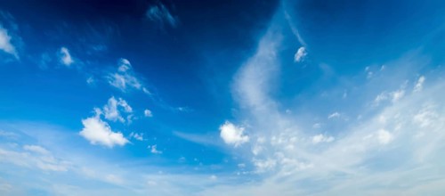 Blue sky with white cirrus clouds