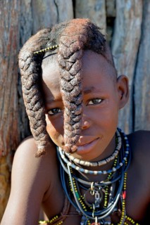 Himba girl, portrait, Omohanja, Kaokoland, Kunene, Namibia, Africa