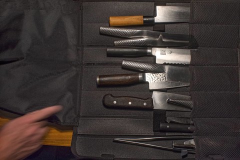 High-quality chef's knife set in a case, Baden-Württemberg, Germany, Europe