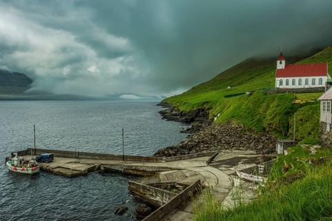 Kunoy Church, Kunoy, Faroe islands, Denmark, Europe