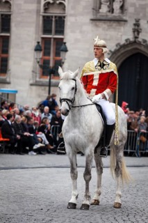 BRUGES, BELGIUM, MAY 17: Annual Procession of the Holy Blood on Ascension Day. Locals perform an