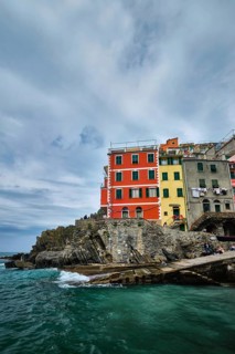 RIOMAGGIORE, ITALY, APRIL 25, 2019: Riomaggiore village popular tourist destination in Cinque Terre