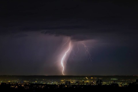 Summer thunderstorm over Dresden