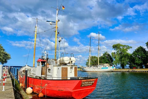 The cutter Nordland III, a former war fishing cutter that was demilitarised after World War II, at