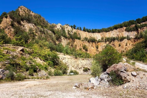 Disused Vatter porphyry quarry, Dossenheim, Baden-Württemberg, Germany, Europe