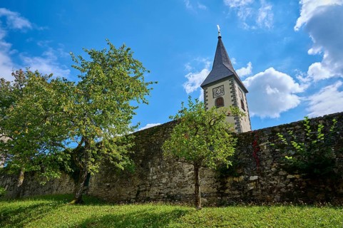 Church tower, Ossiach Abbey, Ossiach, Lake Ossiach, Carinthia, Austria, Europe