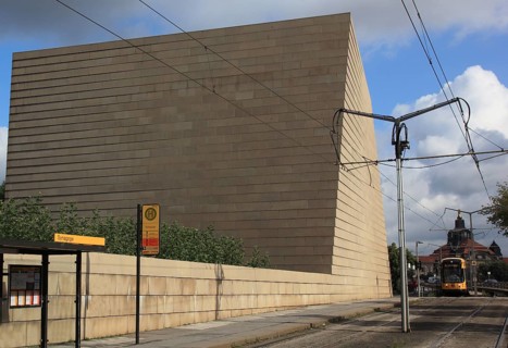 New Synagogue and Tramway in Dresden, Saxony, Germany, Europe