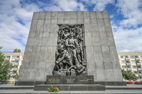 Monument to the Heroes of the Ghetto, Ludwika Zamenhofa, Warsaw, Mazovian Voivodeship, Poland,