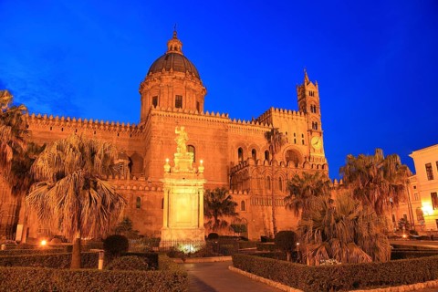 In the old town of Palermo, the Cathedral Maria Santissima Assunta, Roman Catholic Church, Unesco
