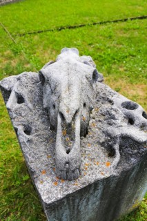 The Swedish grave, former mass grave of 300 Swedish cavalry soldiers, memorial, memorial stone,