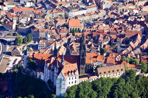 Aerial view of Meissen old town