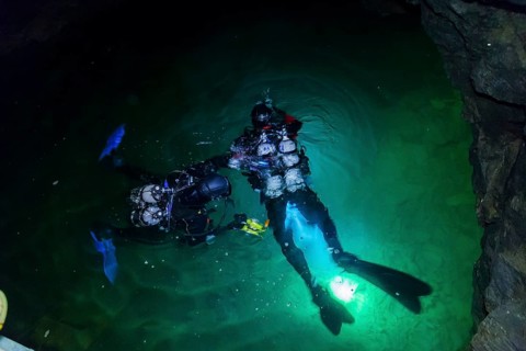 Divers in the Marie Louise Stolln visitor mine