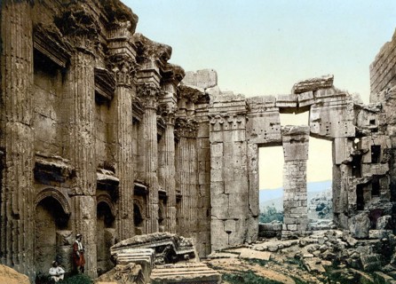 The Temple of Jupiter, Baalbek, Holy Land, Lebanon, c. 1890, Historic, digitally restored