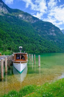 Excursion boat Hochkalter, Königssee, Berchtesgadener Land, Upper Bavaria, Bavaria, Germany, Europe