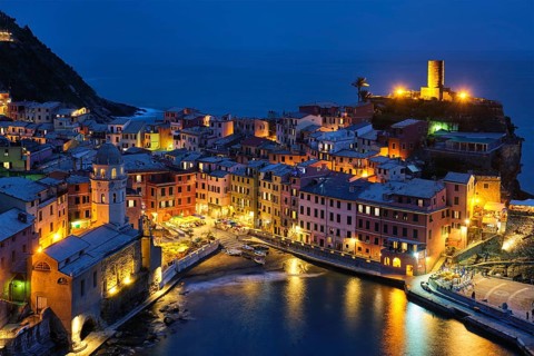 View of Vernazza village popular tourist destination in Cinque Terre National Park a UNESCO World