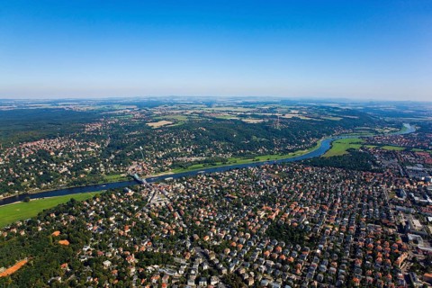 Aerial view Dresden Blue Wonder