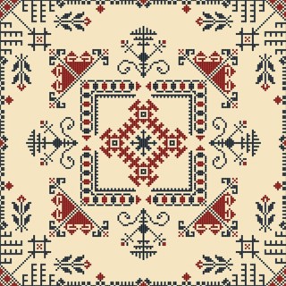Traditional Latvian embroidery seamless pattern, vector illustration