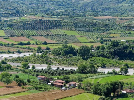 The Osum Valley in the landscape around the Tomorr Massif in Tomorr National Park, also Tomorri