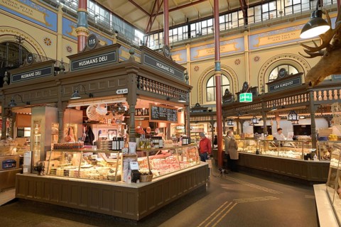 Östermalms Saluhall Historic Market Hall, Östermalmstorg, Stockholm, Sweden, Europe