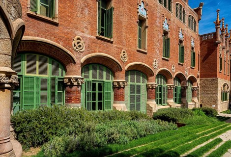 Historic hospital complex of the Hospital de la Santa Creu i Sant Pau, Barcelona, Catalonia, Spain,
