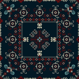 Traditional Latvian embroidery seamless pattern, vector illustration
