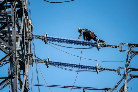 Construction of a new line route, 380 KV extra-high voltage line between Osterath and Gohr, near
