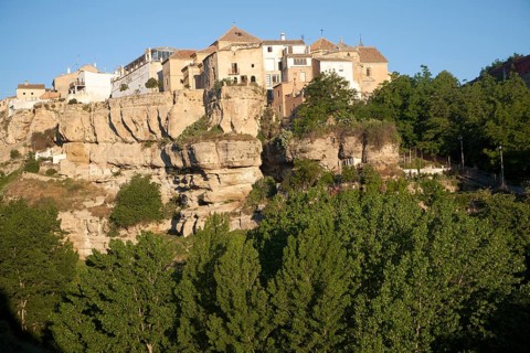 River Tajo limestone gorge cliffs, Alhama de Granada, Spain, Europe