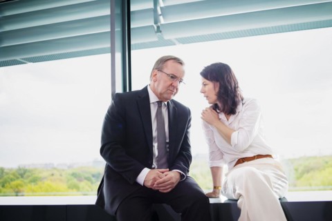Boris Pistorius (SPD), Federal Minister of Defence, and Annalena Bärbock (Alliance 90/The Greens),