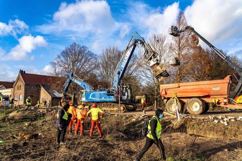 Beginning of the eviction of the Lützerath hamlet, camp of climate activists and squatters, at the