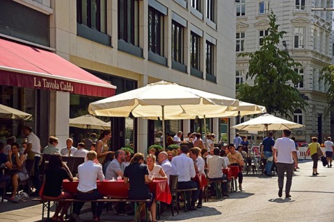Europe, Germany, Hamburg, City, Old Town, Nikolai Quarter, Restaurant La Tavola Calda, Hamburg,