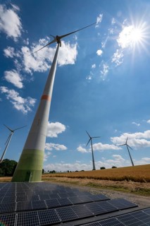 Wind farm near Lichtenau, Ostwestfalen-Lippe, a 100 kW solar power system was installed on the