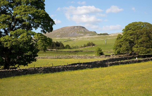 Carboniferous limestone scenery Pen Y Ghent, Yorkshire Dales national park, England, UK from Horton