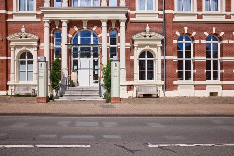 Entrance to the Hotel Weberei Bendix in the warehouse of the former Bendix weaving and spinning