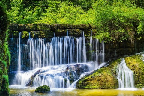 Geratser waterfall, near Rettenberg, Allgäu, Bavaria, Germany, Europe
