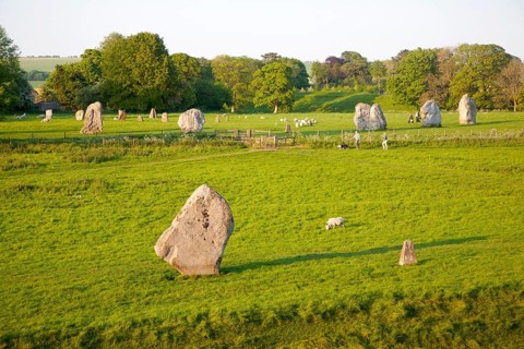 Neolithic stone circle and henge at Avebury, Wiltshire, England, UK