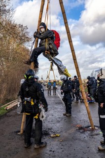 Beginning of the eviction of the Lützerath hamlet, camp of climate activists and squatters, at the